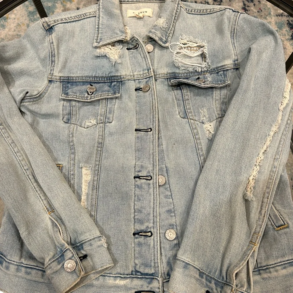 Women Pacsun Blue Jean Jacket - Picture 4 of 9